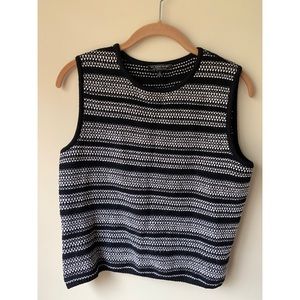 st. john sport black & white sweater vest